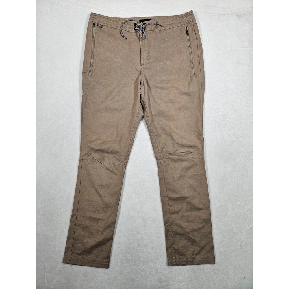 Roark Revival Men Tan Khaki Travel Pants Style RP242 Size 34 Drawstring Techwear